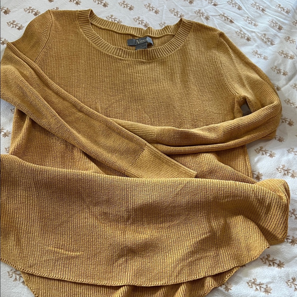 Natural Reflections Mustard Crewneck Sweater